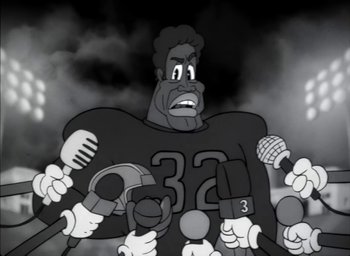 Movie still from “JAY-Z - The Story of O.J.” (2017), directed by Mark Romanek – Medium shot, Low angle