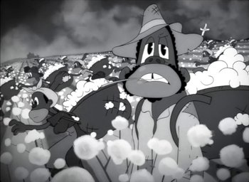 Movie still from “JAY-Z - The Story of O.J.” (2017), directed by Mark Romanek – Extreme Close Up shot, Low angle