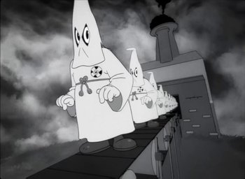 Movie still from “JAY-Z - The Story of O.J.” (2017), directed by Mark Romanek – Wide shot, High angle