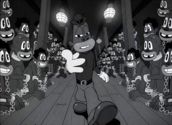 Movie still from “JAY-Z - The Story of O.J.” (2017), directed by Mark Romanek – Medium shot, Over the shoulder angle