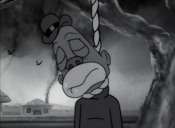 Movie still from “JAY-Z - The Story of O.J.” (2017), directed by Mark Romanek – Close Up shot, Low angle