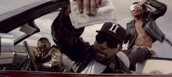 Movie still from “Mike WiLL Made-It - Perfect Pint” (2017), directed by Nabil Elderkin – Medium shot, Low angle