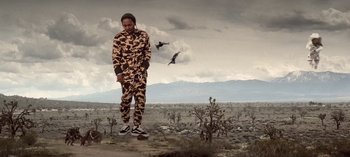 Movie still from “Mike WiLL Made-It - Perfect Pint” (2017), directed by Nabil Elderkin – Wide shot, Low angle