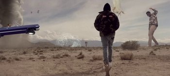 Movie still from “Mike WiLL Made-It - Perfect Pint” (2017), directed by Nabil Elderkin – Wide shot, Low angle