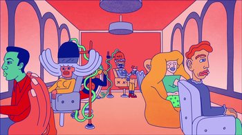 Movie still from “Mr Jukes - Grant Green” (2017), directed by Parallel Teeth – Extreme Wide shot, High angle