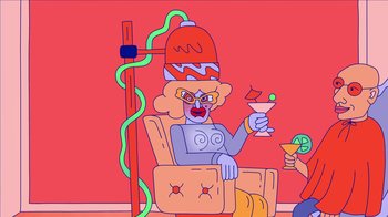 Movie still from “Mr Jukes - Grant Green” (2017), directed by Parallel Teeth – Medium shot, Overhead angle