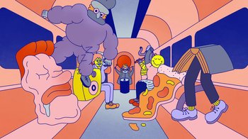 Movie still from “Mr Jukes - Grant Green” (2017), directed by Parallel Teeth – Extreme Wide shot, Overhead angle