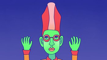Movie still from “Mr Jukes - Grant Green” (2017), directed by Parallel Teeth – Close Up shot, Overhead angle