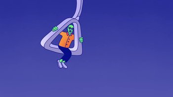 Movie still from “Mr Jukes - Grant Green” (2017), directed by Parallel Teeth – Medium shot, Overhead angle