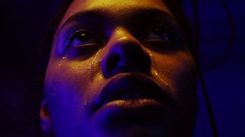 Movie still from “Obongjayar - Endless” (2017), directed by Matilda Finn – Extreme Close Up shot, Low angle