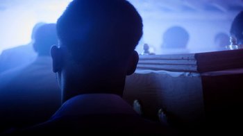 Movie still from “Obongjayar - Endless” (2017), directed by Matilda Finn – Extreme Close Up shot, Low angle