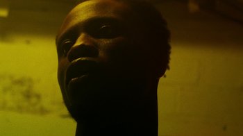 Movie still from “Obongjayar - Endless” (2017), directed by Matilda Finn – Extreme Close Up shot, Low angle