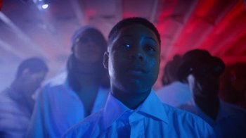 Movie still from “Obongjayar - Endless” (2017), directed by Matilda Finn – Close Up shot, Low angle