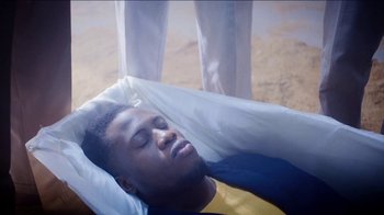 Movie still from “Obongjayar - Endless” (2017), directed by Matilda Finn – Medium shot, Overhead angle