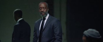 Movie still from “Kendrick Lamar - DNA.” (2017), directed by Nabil Elderkin – Close Up shot, Low angle