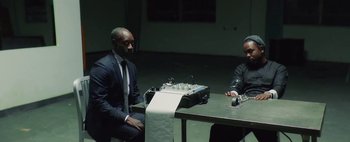 Movie still from “Kendrick Lamar - DNA.” (2017), directed by Nabil Elderkin – Medium shot, High angle