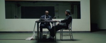 Movie still from “Kendrick Lamar - DNA.” (2017), directed by Nabil Elderkin – Medium shot, High angle