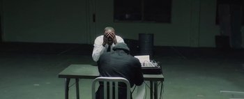 Movie still from “Kendrick Lamar - DNA.” (2017), directed by Nabil Elderkin – Medium shot, Over the shoulder angle