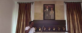 Movie still from “Kendrick Lamar - DNA.” (2017), directed by Nabil Elderkin – Wide shot, Low angle