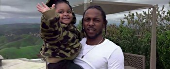 Movie still from “Kendrick Lamar - DNA.” (2017), directed by Nabil Elderkin – Medium shot, Low angle