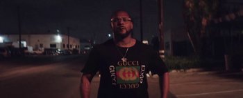 Movie still from “Kendrick Lamar - DNA.” (2017), directed by Nabil Elderkin – Close Up shot, Low angle