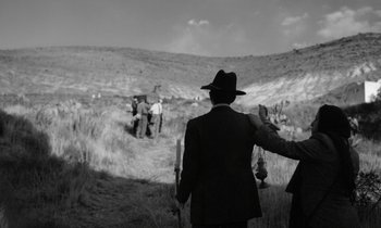 Movie still from “alt-J - 3WW” (2017), directed by Young Replicant – Wide shot, Over the shoulder angle