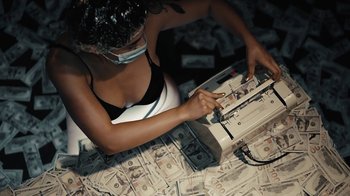 Movie still from “Kendrick Lamar - HUMBLE.” (2017), directed by Dave Meyers – Medium shot, High angle