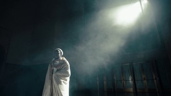 Movie still from “Kendrick Lamar - HUMBLE.” (2017), directed by Dave Meyers – Medium shot, Low angle