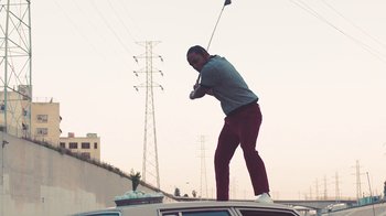 Movie still from “Kendrick Lamar - HUMBLE.” (2017), directed by Dave Meyers – Medium shot, Low angle
