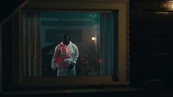 Movie still from “Kendrick Lamar - HUMBLE.” (2017), directed by Dave Meyers – Medium shot, Low angle