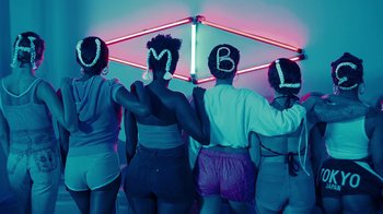 Movie still from “Kendrick Lamar - HUMBLE.” (2017), directed by Dave Meyers – Medium shot, Low angle