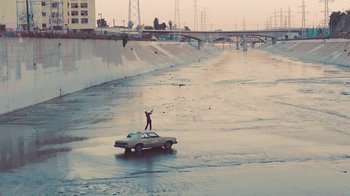 Movie still from “Kendrick Lamar - HUMBLE.” (2017), directed by Dave Meyers – Extreme Wide shot, High angle