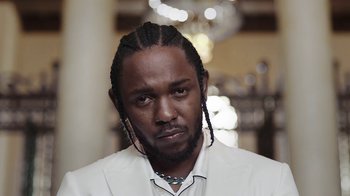 Movie still from “Kendrick Lamar - HUMBLE.” (2017), directed by Dave Meyers – Close Up shot, Low angle