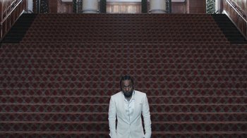 Movie still from “Kendrick Lamar - HUMBLE.” (2017), directed by Dave Meyers – Wide shot, Low angle