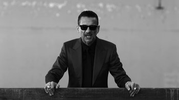 Movie still from “Depeche Mode - Where’s the Revolution” (2017), directed by Anton Corbijn – Medium shot, Low angle