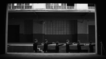 Movie still from “Depeche Mode - Where’s the Revolution” (2017), directed by Anton Corbijn – Extreme Wide shot, Overhead angle