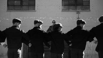 Movie still from “Depeche Mode - Where’s the Revolution” (2017), directed by Anton Corbijn – Medium shot, Low angle