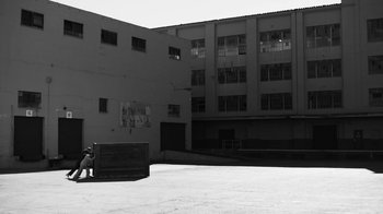 Movie still from “Depeche Mode - Where’s the Revolution” (2017), directed by Anton Corbijn – Wide shot, Low angle