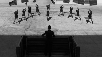 Movie still from “Depeche Mode - Where’s the Revolution” (2017), directed by Anton Corbijn – Wide shot, Low angle