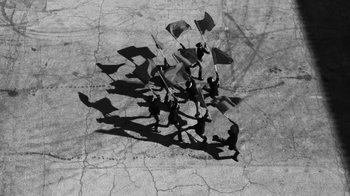 Movie still from “Depeche Mode - Where’s the Revolution” (2017), directed by Anton Corbijn – Extreme Wide shot, Overhead angle