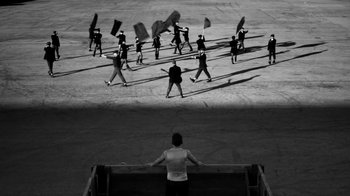 Movie still from “Depeche Mode - Where’s the Revolution” (2017), directed by Anton Corbijn – Extreme Wide shot, Low angle