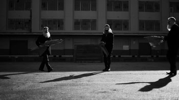 Movie still from “Depeche Mode - Where’s the Revolution” (2017), directed by Anton Corbijn – Wide shot, Low angle