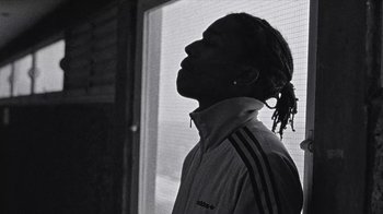 Movie still from “A$AP MOB - Moneyman” (2016), directed by Dexter Navy – Close Up shot, Low angle