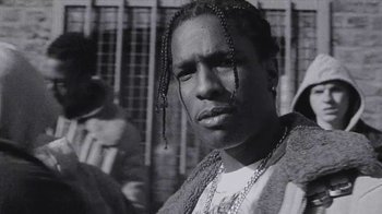 Movie still from “A$AP MOB - Moneyman” (2016), directed by Dexter Navy – Close Up shot, Low angle