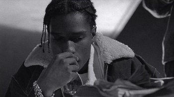 Movie still from “A$AP MOB - Moneyman” (2016), directed by Dexter Navy – Close Up shot, Low angle