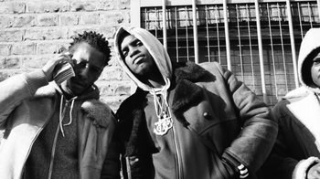 Movie still from “A$AP MOB - Moneyman” (2016), directed by Dexter Navy – Medium shot, Low angle