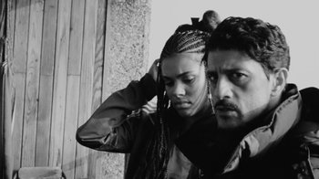 Movie still from “A$AP MOB - Moneyman” (2016), directed by Dexter Navy – Close Up shot, Low angle