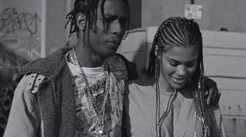 Movie still from “A$AP MOB - Moneyman” (2016), directed by Dexter Navy – Close Up shot, Low angle