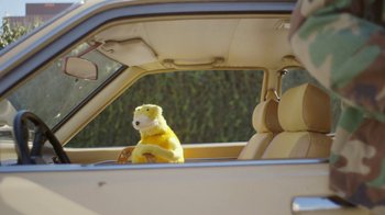 Movie still from “Mr Oizo - All Wet” (2016), directed by Quentin Dupieux – Medium shot, Low angle