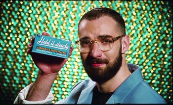 Movie still from “Two Door Cinema Club - Are We Ready” (2016), directed by Thunderlips – Close Up shot, Low angle